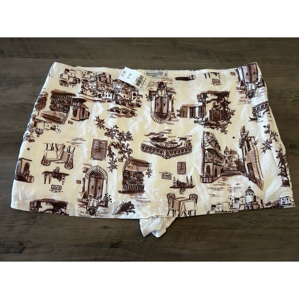NEW! Abercrombie & Fitch Scarlett Mini Short Mid rise Linen Women’s Shorts Sz XL